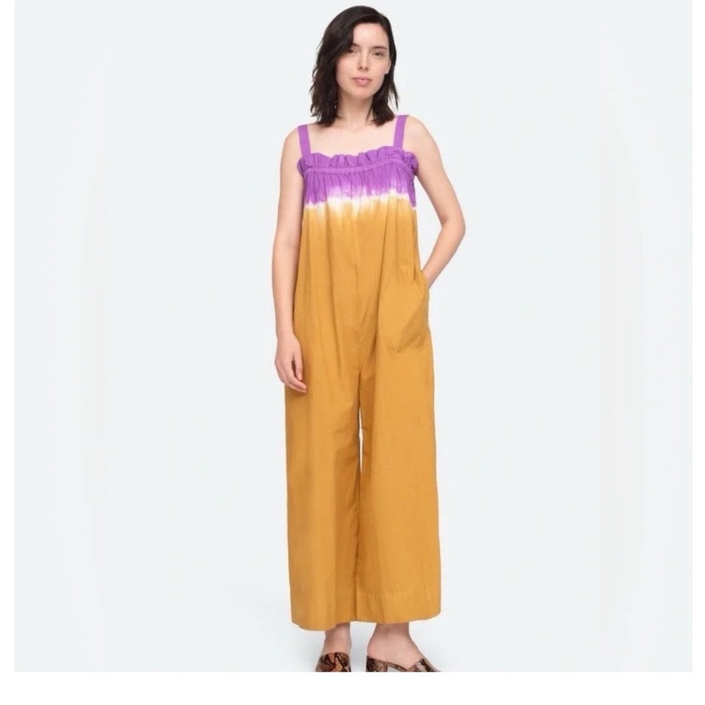 Sea New York Zelda Purple Mustard Yellow Dip Dye Ombre Wide Leg Jumpsuit Size 4